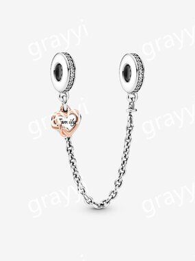 Pandora Family Heart Safety Chain Charm